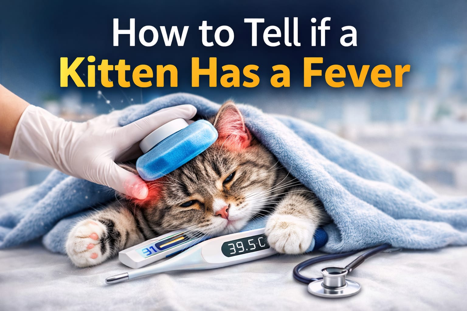 how to tell if a kitten has a fever