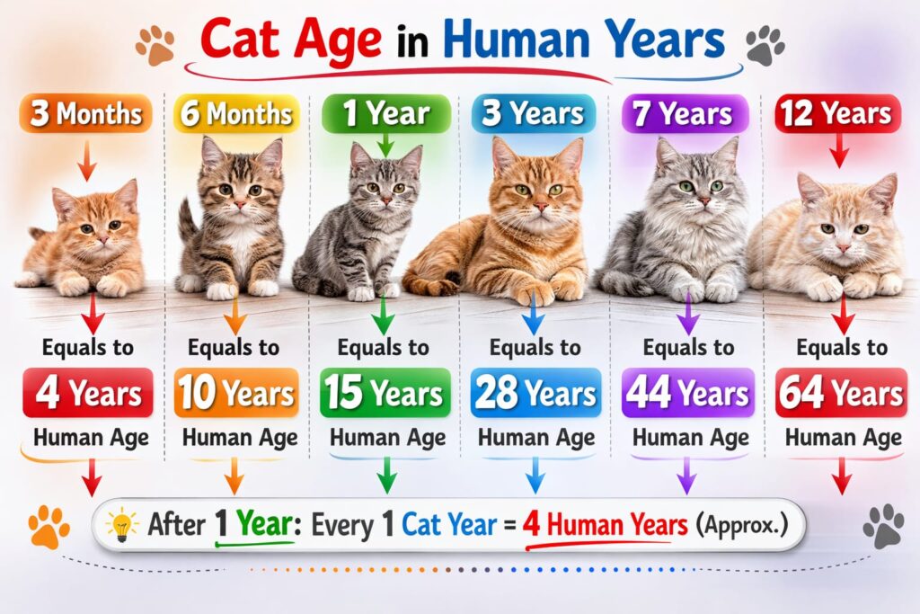 how old in cat years is 7